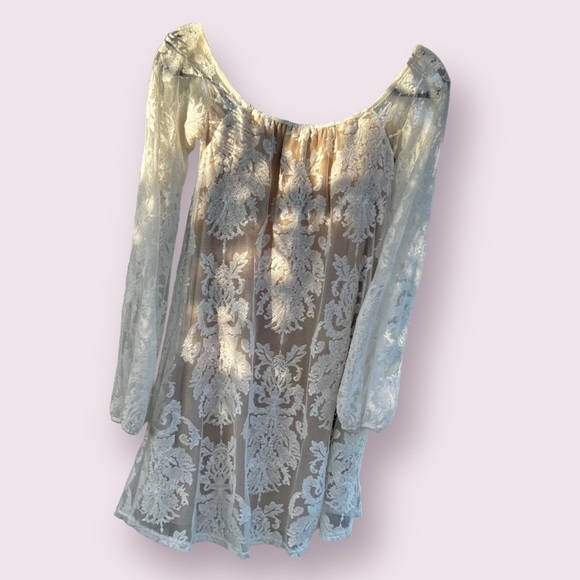 FOR LOVE & LEMONS San Marcos Off the Shoulder Ivory Lace Dress Boho Size Small - Picture 5 of 16